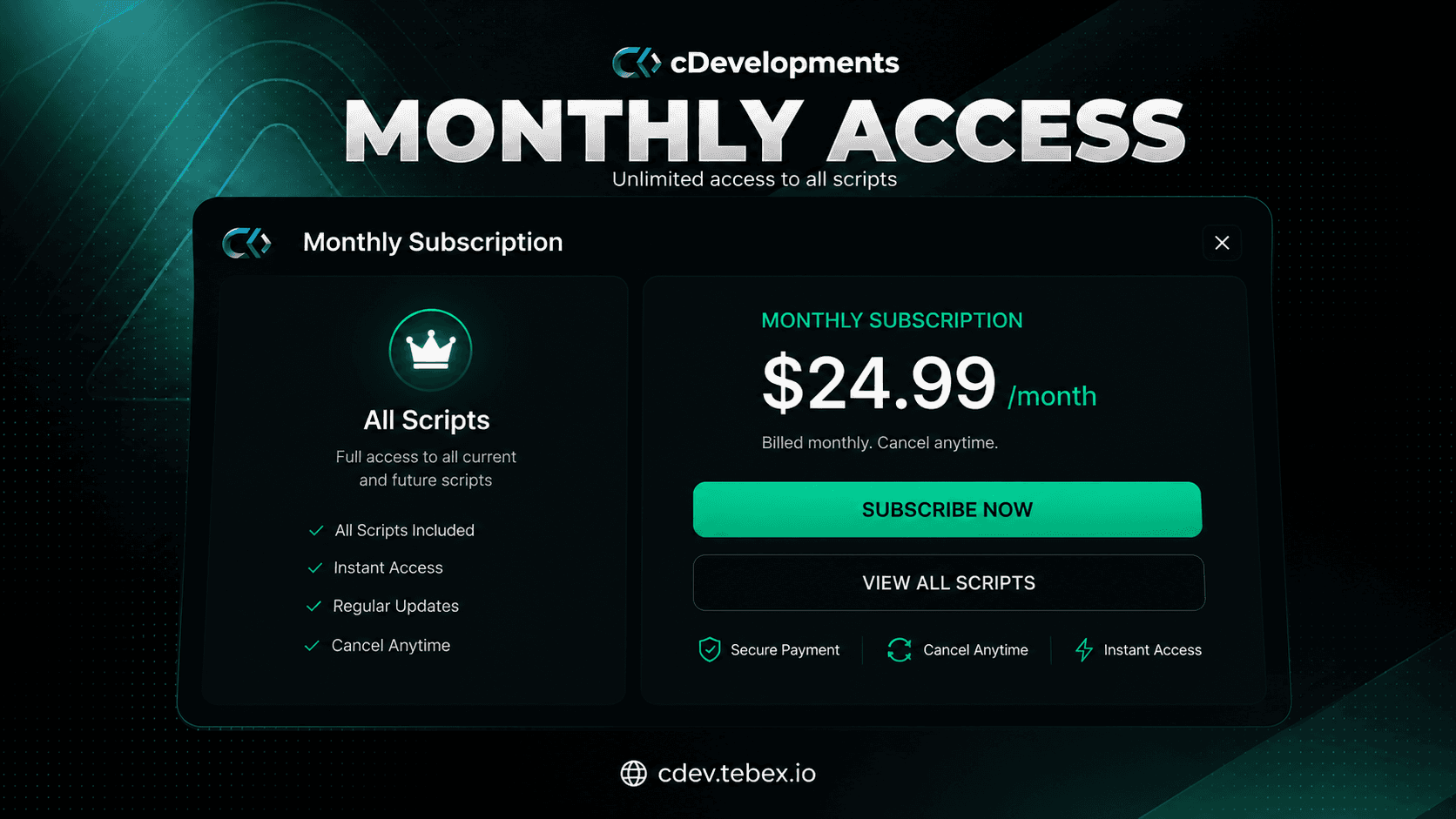 Access To All Scripts & Weapon Packs (25% 0ff)